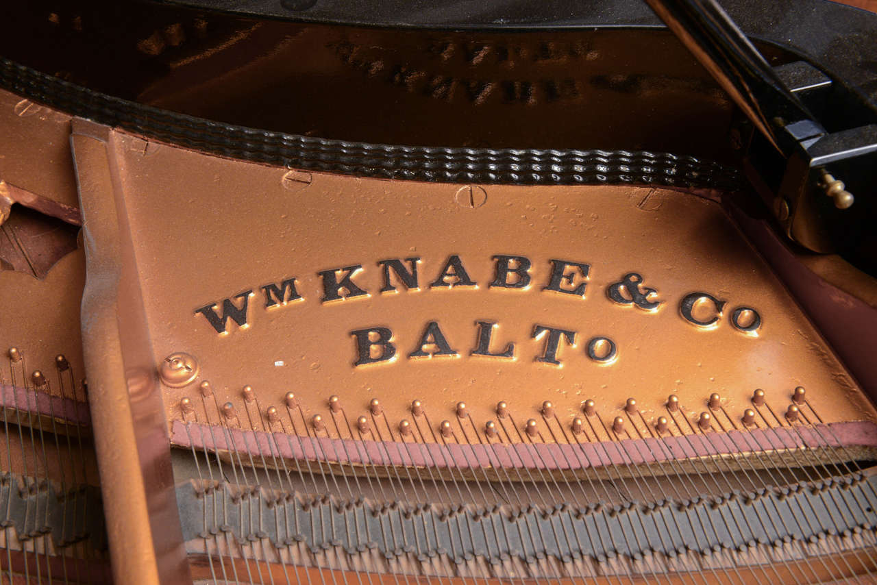 Late 19th Century Knabe Grand Piano in Gloss Ebony with Bench
