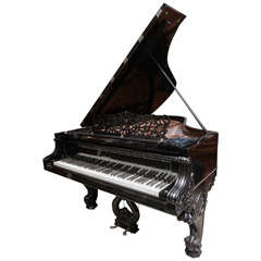 Knabe Grand Piano in Gloss Ebony with Bench 8
