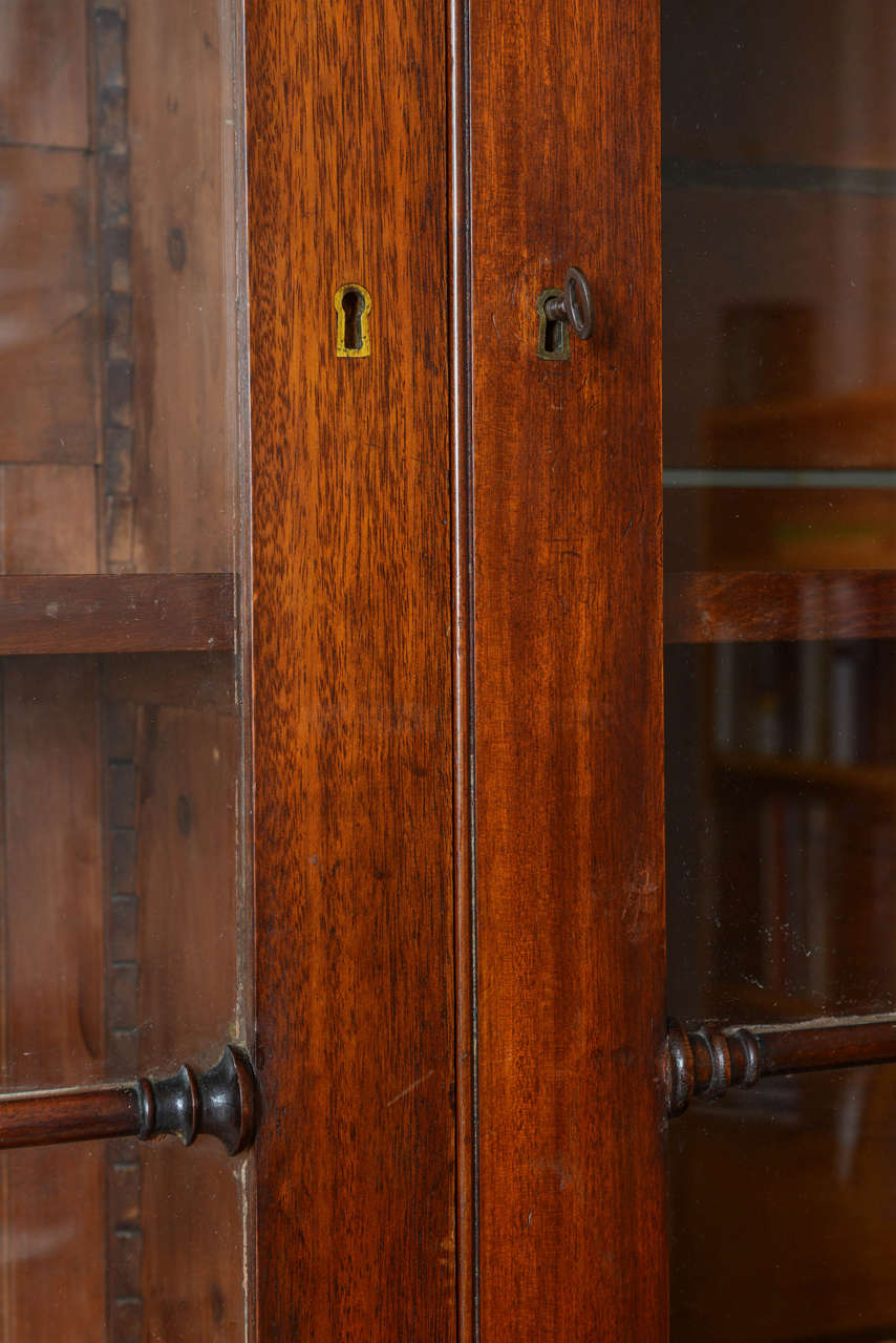 Edwardian English Mahogany Breakfront Bookcase, 19th Century
