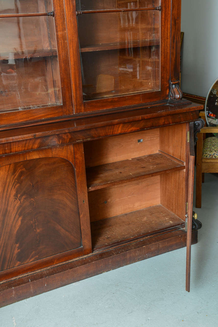 English Mahogany Breakfront Bookcase, 19th Century 1