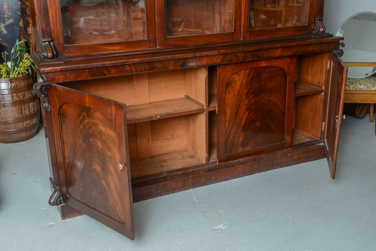 English Mahogany Breakfront Bookcase, 19th Century 2