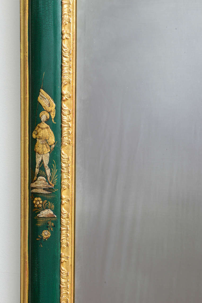 Wood Chinese Chinoiserie Mirror, Early 20th Century