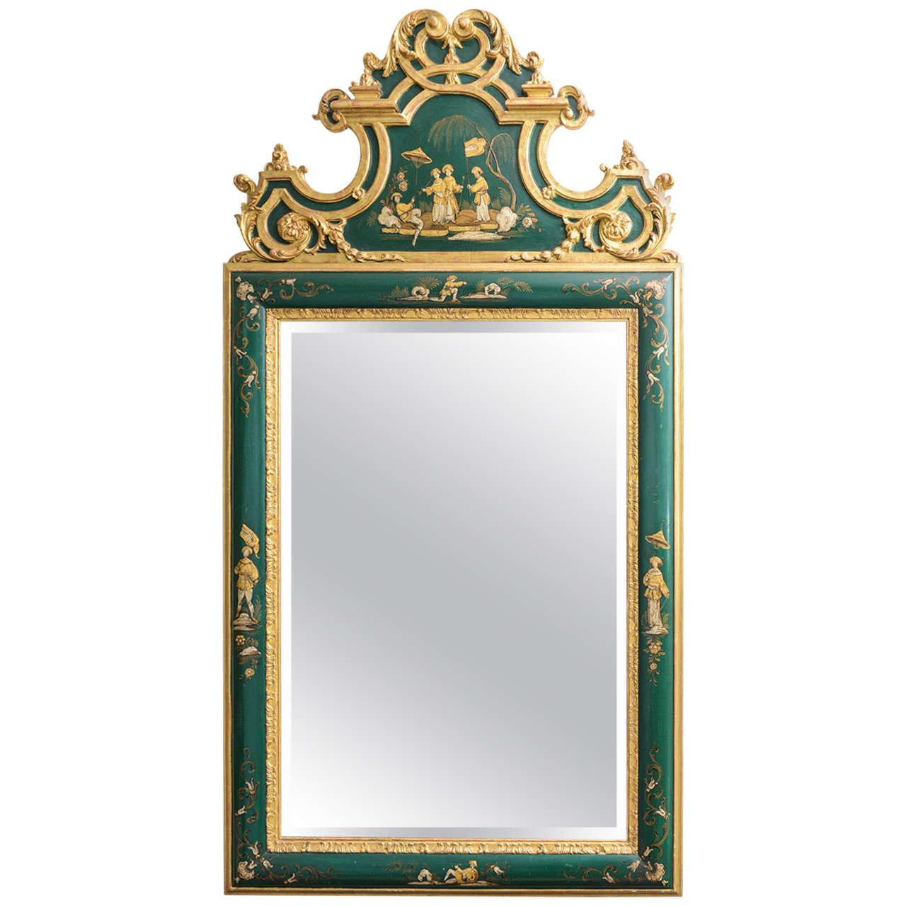 Chinese Chinoiserie Mirror, Early 20th Century