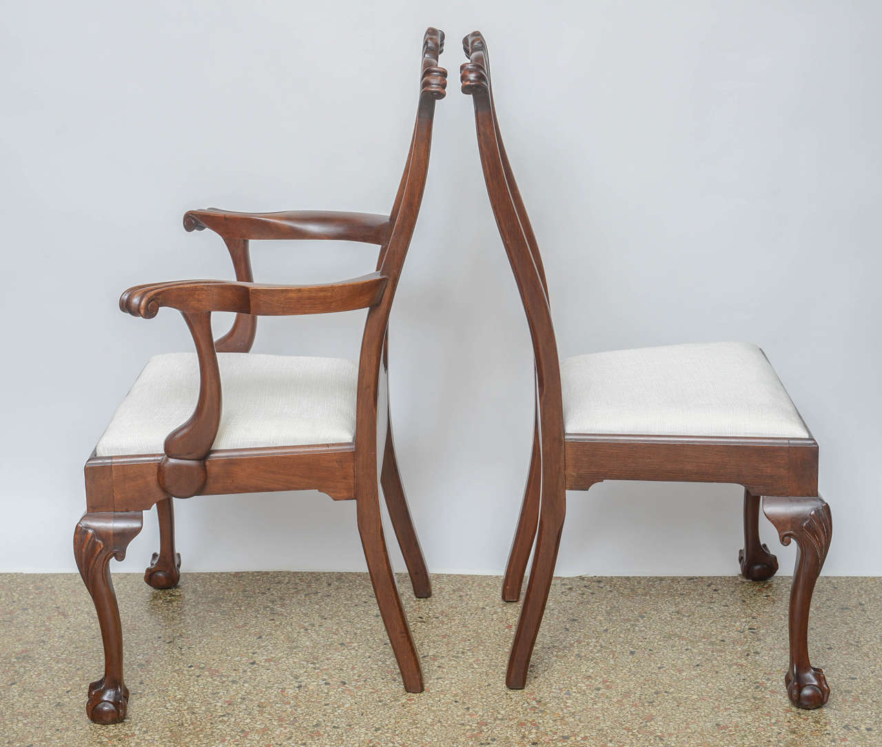 Mahogany Set of Six Chippendale Style Chairs, 19th Century For Sale