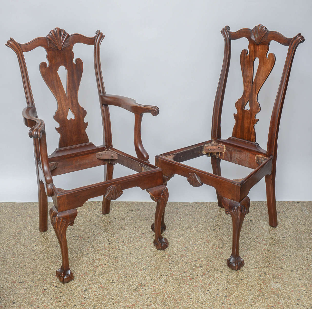 Set of Six Chippendale Style Chairs, 19th Century For Sale 4