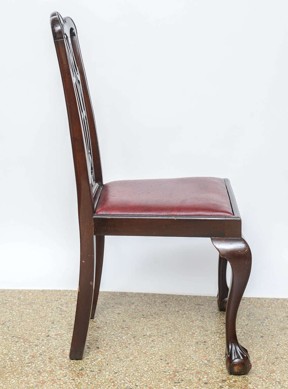 Mahogany English Chippendale Side Chair, Early 20th Century For Sale