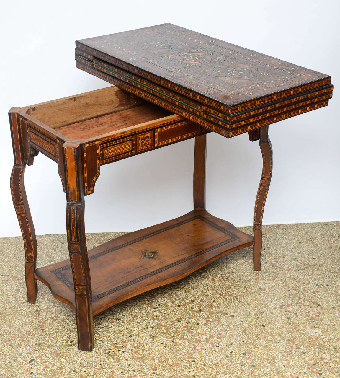 Moroccan Games or Console Table with Inlays, circa 1900 In Good Condition In West Palm Beach, FL