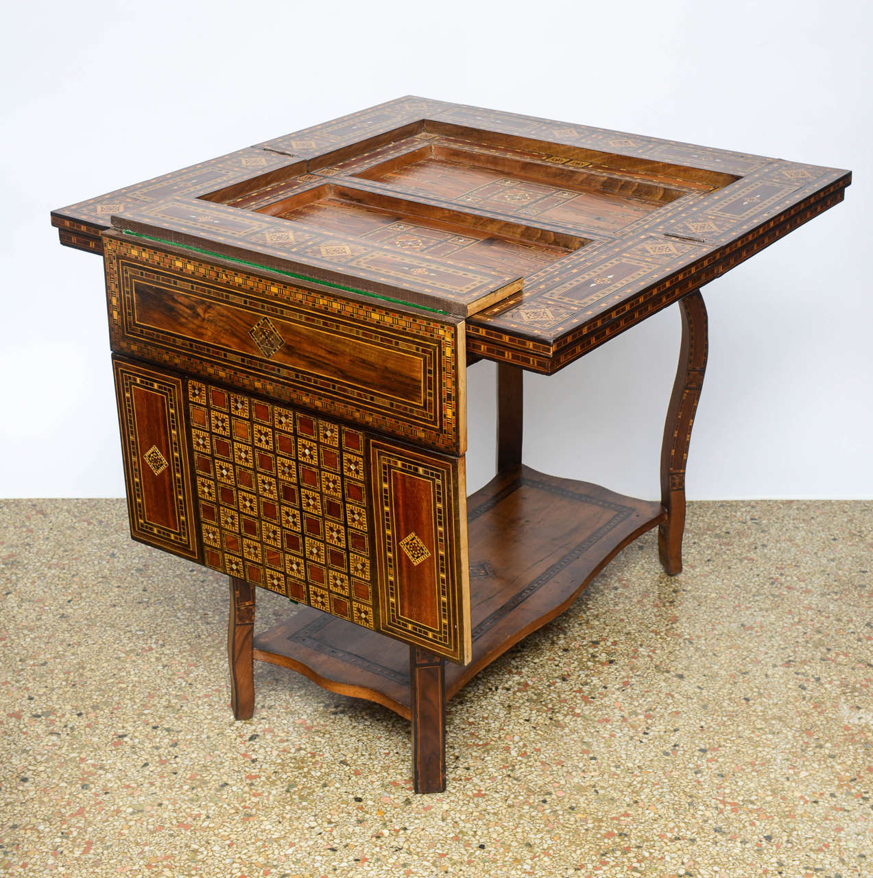 Moroccan Games or Console Table with Inlays, circa 1900 1