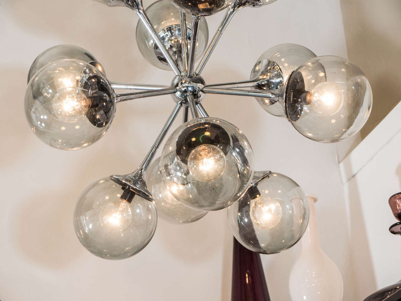 chrome bubble chandelier