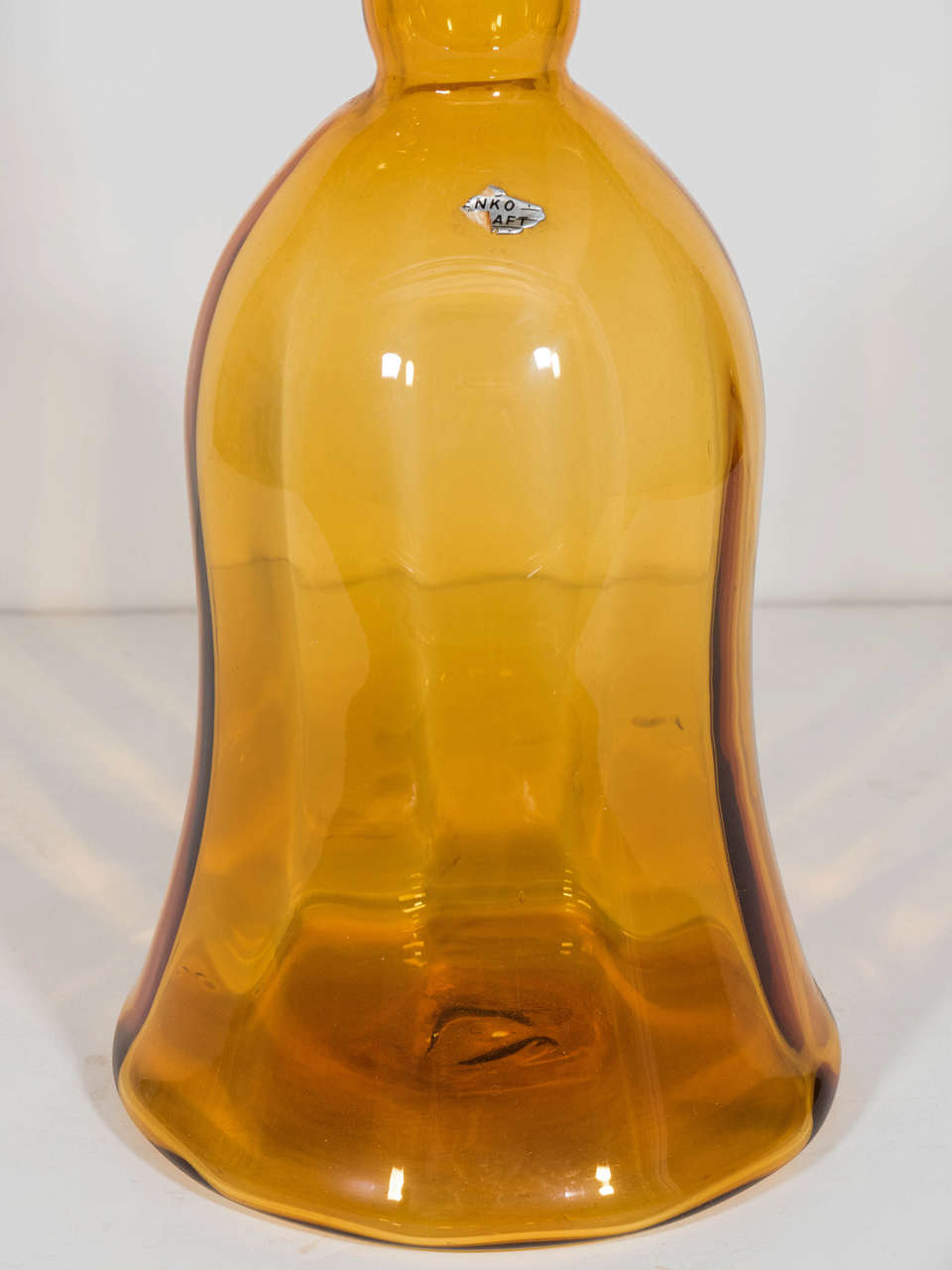 American Midcentury Joel Myers for Blenko Glass Wheat Colored Decanter #6934
