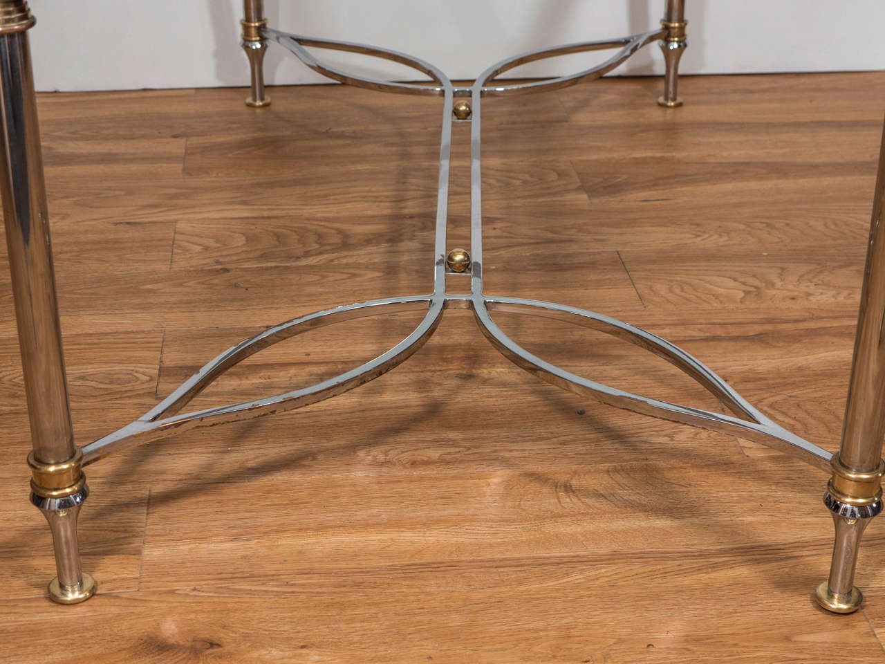 1970s Brass Rectangular Coffee and Cocktail Table with Elegant Chrome Base 3