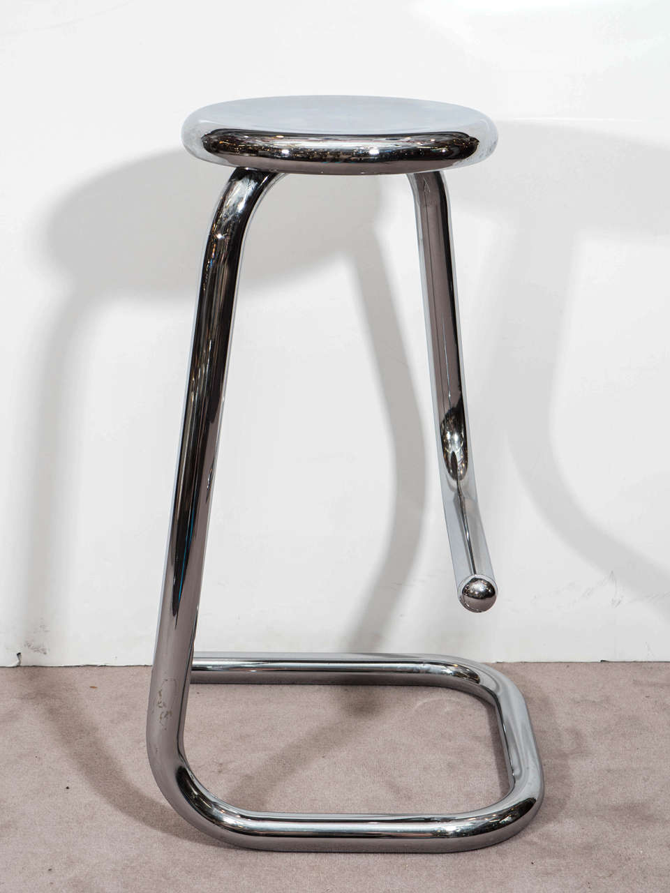 Canadian Mid Century Pair of Chrome Paperclip Bar Stools for Kinetics