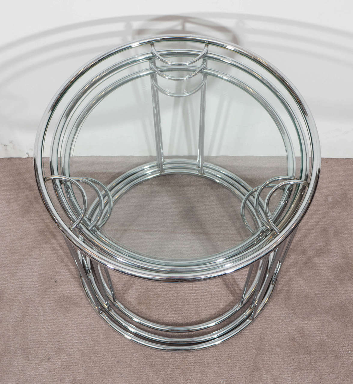 glass and chrome nesting tables
