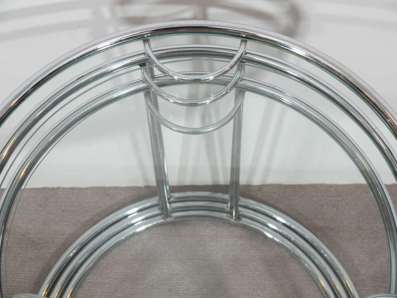 glass and chrome nest of tables