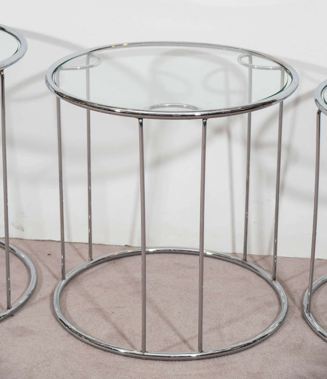 chrome and glass nest of tables