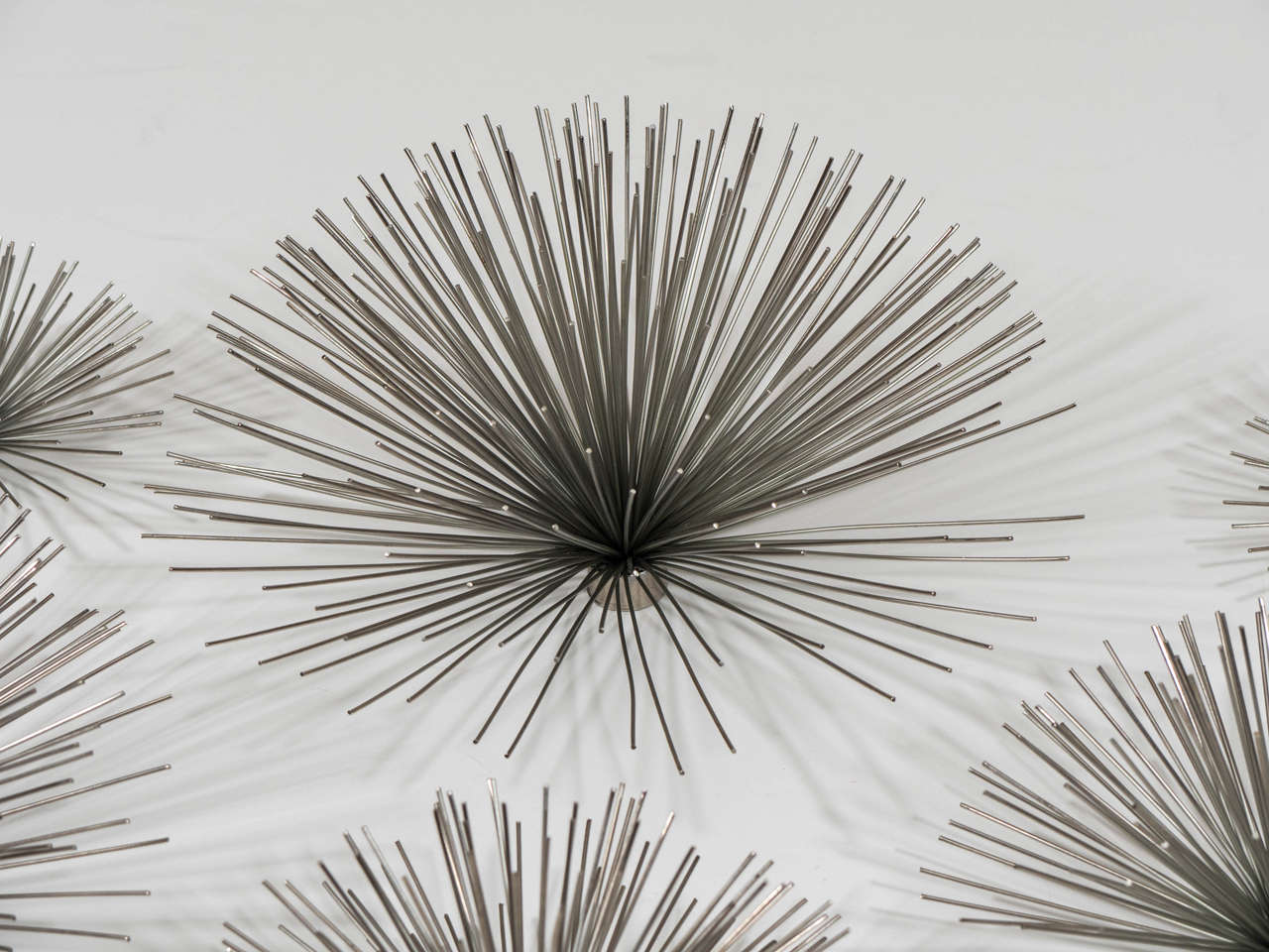 20th Century Set of Six Chrome Modernistic Spike Clusters Sculpture by Curtis Jeré