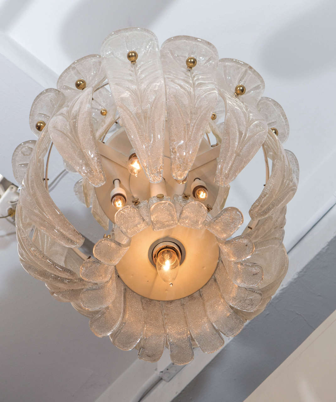 20th Century Midcentury Barovier & Toso Glass Floral Chandelier