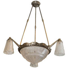 Beautiful French Art Deco Chandelier Signed by Mueller Frères, France 9