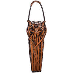 Meiji Period Japanese Bamboo Ikebana Basket 7