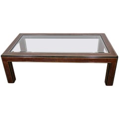 Midcentury Bernhard Rohne Acid Etched Brass Coffee Table for Mastercraft