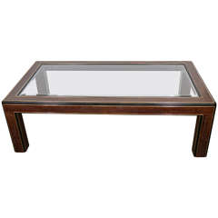 Midcentury Bernhard Rohne Acid Etched Brass Coffee Table for Mastercraft 4