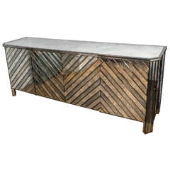 An Art Deco Mirrored Console Cabinet
