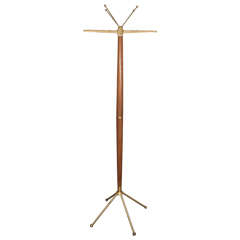 A Midcentury Tapered Wood Coat Stand in the Style of Gio Ponti