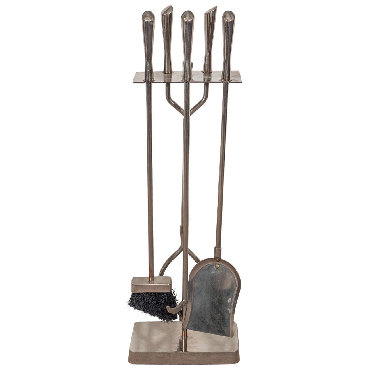 Set of MidCentury Fireplace Tools in Chrome For Sale at 1stdibs