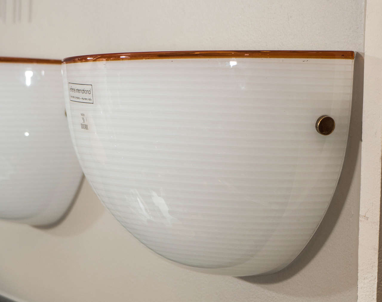 Late 20th Century Set of Three Murano Glass Half Moon Wall Sconces at 1stdibs