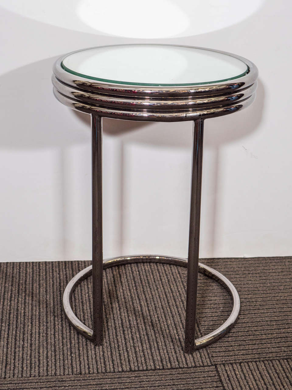 Pair of Art Deco Style Chrome Side or End Tables at 1stDibs