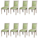 Set of 8 French Dining Chairs by Maison Jansen