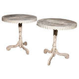Pair of Zinc Top Round Side Tables