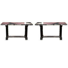 Pair of Art Deco Style Mirrored Console Tables