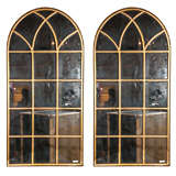 Pair of Decorative Gilt-metal Mirrors