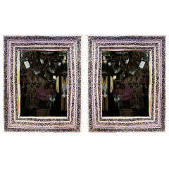 Pair of Beaded Brass Mirrors