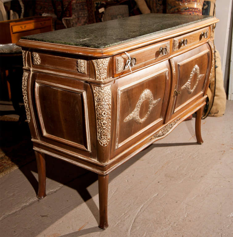 French Empire Style Marble-Top Sideboard In Excellent Condition In Stamford, CT