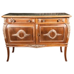 Antique French Empire Style Marble-Top Sideboard