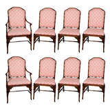 Set of 8 Faux Bamboo Dining Chairs by Smith Watson