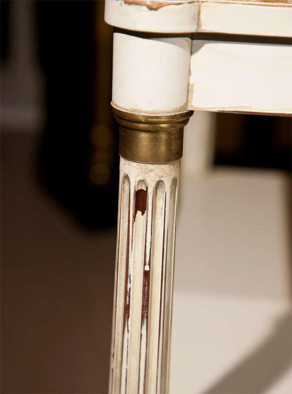 Wood Pair of White Painted End Tables