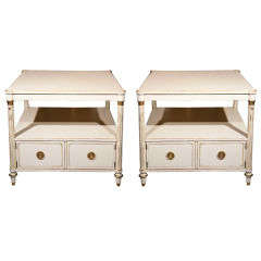 Pair of White Painted End Tables