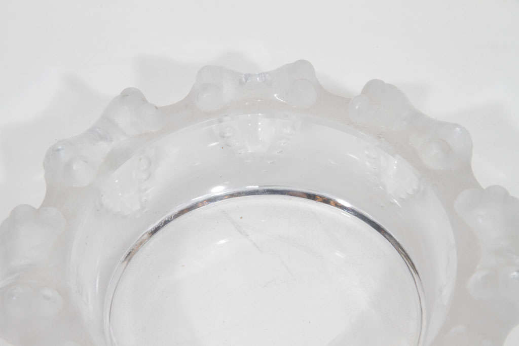 Exquisite Frosted Glass Bowl with Octopus Detailing by Lalique 1