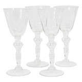Used Unique Set of Four Goblets with Stylized Women as Stems