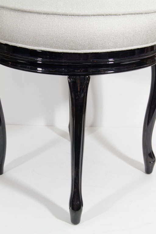 white vanity stool with back
