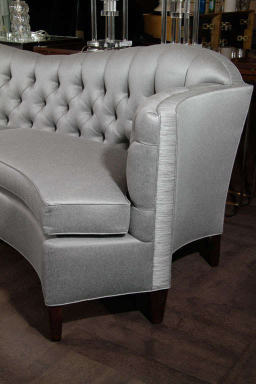 Glamorous 1940s Hollywood Curved Back Sofa 7