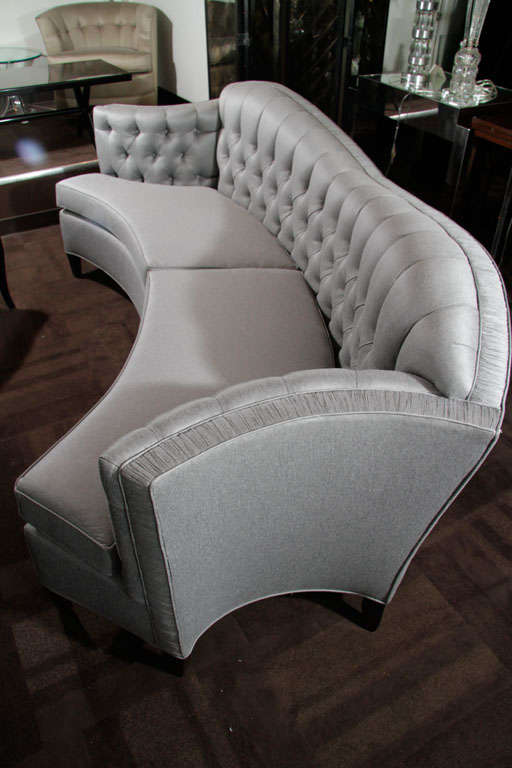 Glamorous 1940s Hollywood Curved Back Sofa 5