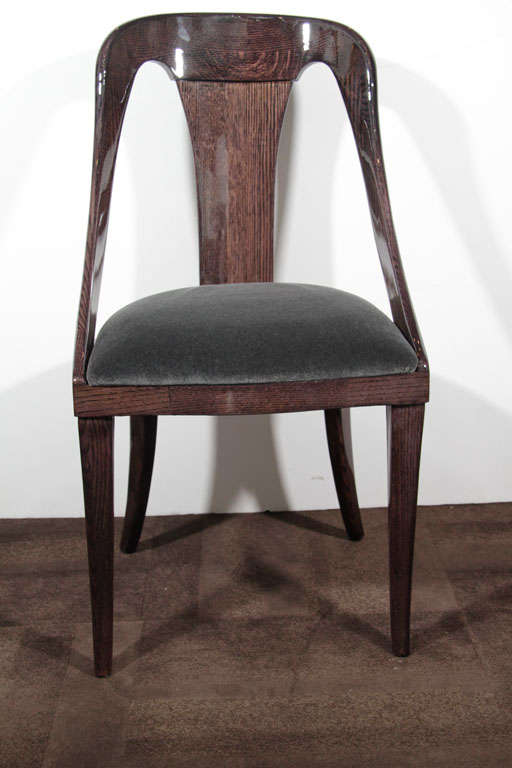 Lacquered Modernist Mid-Century Klismos Style Desk Chair