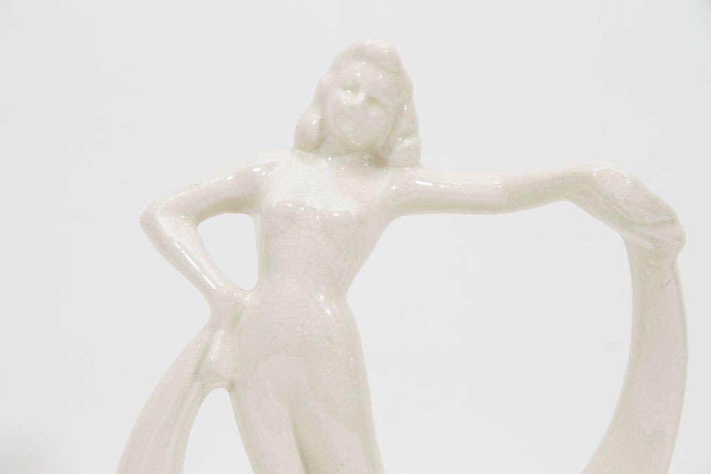 Art Deco Dancing Flapper Ceramic Sculpture 1