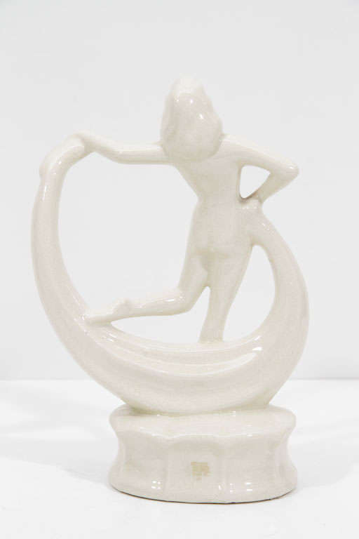 20th Century Art Deco Dancing Flapper Ceramic Sculpture