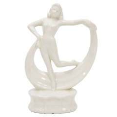 Art Deco Dancing Flapper Ceramic Sculpture 1