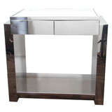 Vintage Glamorous Modernist Chrome Desk/Vanity with Mirrored Top
